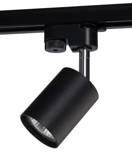 Czarny reflektor z chromowanym przegubem na szynę 1-fazową Nowodvorski 9322 Profile Eye Spot GU10