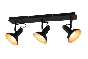 Lampa sufitowa z regulowanymi trzema reflektorami czarno złotymi Trio Lighting 811900332 Roxie 3xE14