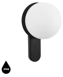 Czarna lampa ścienna / kinkiet z podwyższoną szczelnością IP44 do łazienki UMMO KLD120S0 KUUL D