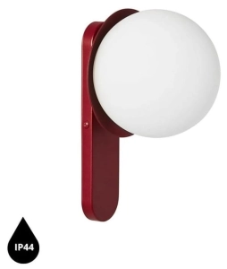 Burgundowa lampa ścienna / kinkiet z podwyższoną szczelnością IP44 do łazienki UMMO KLD140S0 KUUL D