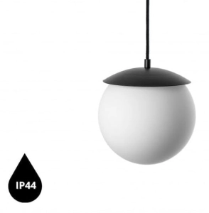 Czarna sufitowa lampa wisząca z podwyższoną szczelnością IP44 do łazienki UMMO KLG122PS0 KUUL G
