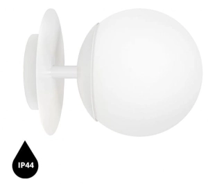 Biała lampa ścienna / kinkiet z podwyższoną szczelnością IP44 do łazienki UMMO PLC110S0 PLAAT C