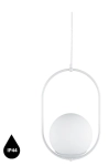 Biała sufitowa lampa wisząca z podwyższoną szczelnością IP44 do łazienki UMMO KOB111PS0 KOBAN B