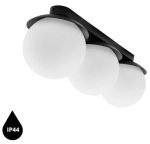 Czarna lampa sufitowa / plafon z podwyższoną szczelnością IP44 do łazienki UMMO KLB320S0 KUUL B