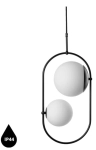 Czarna sufitowa lampa wisząca z podwyższoną szczelnością IP44 do łazienki UMMO KOC222PS0 KOBAN C