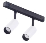Biało czarny podwójny reflektor tubka 3cm na szynoprzewód magnetyczny Alfa Azzardo AZ4593 Nikki LED 2x3W 3000K 700LM 30stopni