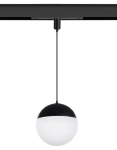 Czarna lampa wisząca kula 10cm na szynoprzewód magnetyczny Alfa Azzardo AZ4633 Elin LED 7W 3000K 700LM 190stopni