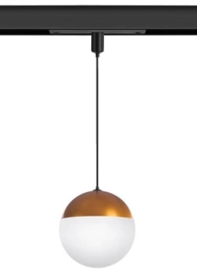 Czarno złota lampa wisząca kula 10cm na szynoprzewód magnetyczny Alfa Azzardo AZ4635 Elin LED 7W 3000K 700LM 190stopni