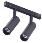 Czarny podwójny reflektor tubka 3,5cm na szynoprzewód magnetyczny Alfa Azzardo AZ4584 Nikki LED 2x7W 3000K 2x550LM 30stopni