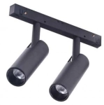 Czarny podwójny reflektor tubka 3,5cm na szynoprzewód magnetyczny Alfa Azzardo AZ4586 Nikki LED 2x7W 4000K 2x600LM 30stopni