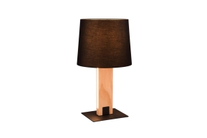 Lampa stołowa z owalnym czarnym kloszem z tkaniny dwa źródła światła Trio Lighting 547610232 Rahul 1xE27 LED 6W 3000K