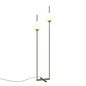 Mosiężna podwójna lampa podłogowa z kloszami kulami Maytoni Z020FL-L12BS3K Sixth Sense LED 12W 3000K 150cm