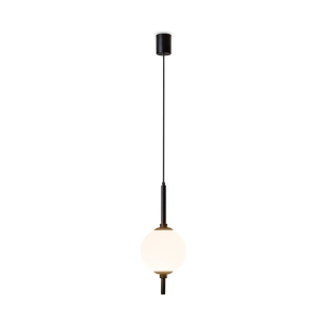 Czarna lampa wisząca z białym kloszem kulą Maytoni Z020PL-L6B3K Sixth Sense LED 7W 18cm