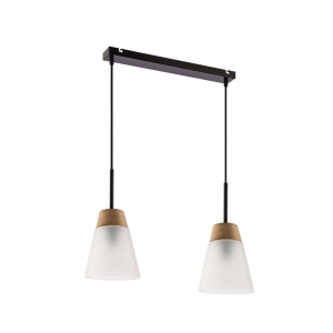 Czarno brązowa lampa wisząca z białymi matowymi kloszami Jupiter 1542 Domino 2xE27