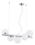 Lampa wisząca chromowana listwa z szklanymi kulami Lemir O2915 W5 CH Osso 5xE14