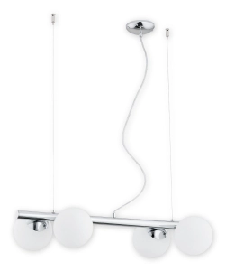 Lampa wisząca chromowana listwa z kloszami kulami Lemir O2914 W4 CH Osso 4xE14