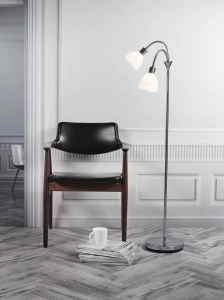 Lampa podłogowa podwójna giętkie ramiona Nordlux 63224033 Ray 2xE14 155cm x 12cm chrom