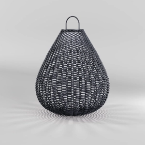 Solarna zewnętrzna czarna lampa solarna stojąca w stylu plecionego worka Maytoni OSL599FL-L5B3K1 Plet LED 5W 3000K IP65 61cm