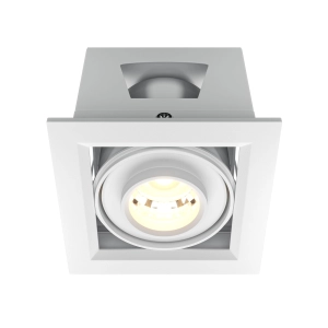 Biała kwadratowa regulowana lampa podtynkowa Maytoni DL093-01-10W3K-W Modern LED 10W 3000K 9,5cm