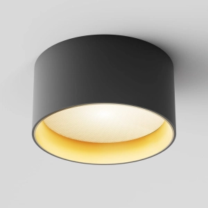 Czarno złota okrągła płytka lampa sufitowa spot Maytoni C089CL-15W3K-BMG Vega LED 15W 3000K CRI90 110stopni 7cm x 14cm