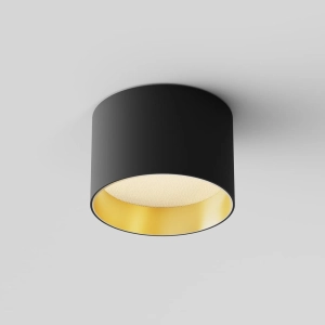 Czarno złota okrągła płytka lampa sufitowa spot Maytoni C089CL-8W3K-BMG Vega LED 8W 3000K CRI90 110stopni 6cm x 9cm