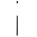 Czarna lampa wisząca łazienkowa smukły walec 2,5cm x 48 cm Yaskr PL0123-BK Elin LED 3W 3000K IP44