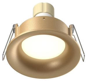 Złota matowa wklęsła okrągła wodoodporna lampa podtynkowa Maytoni DL088-GU10-RD-MG Slim GU10 IP65 8,5cm
