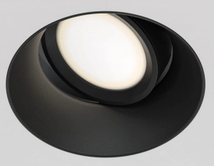 Czarna okrągła lampa podtynkowa regulowana bez ramki zlicowana Maytoni DL042-01-RD-B Dot GU10 11,8cm