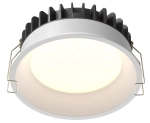 Okrągła biała lampa podtynkowa wodoodporna Maytoni DL055-12W3-4-6K-W Okno LED 12W 3000-6000K 100stopni 12cm IP44