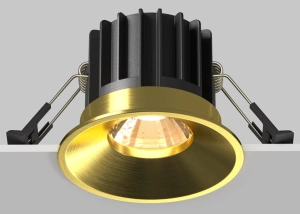 Mosiężna wklęsła okrągła lampa podtynkowa Maytoni DL058-12W3K-BS Round LED 12W 3000K 8cm