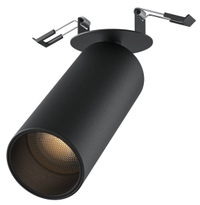 Czarna okrągła lampa podtynkowa z reflektorem Maytoni C053CL-L12W3K-W-B Focus LED 12W 3000K CRI90 50stopni
