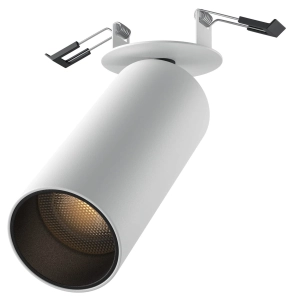 Biało czarna okrągła lampa podtynkowa z reflektorem Maytoni C053CL-L12W3K-W-W Focus LED 12W 3000K CRI90 50stopni