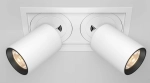 Biało czarna prostokątna lampa podtynkowa z wysuwanymy regulowanymy reflektorami Maytoni DL095-02-10W3K-W Hidden LED 20W 3000K CRI90 24stopnie