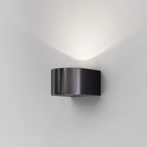 Owalny grafitowy kinkiet zewnętrzny na elewację Maytoni O435WL-L5GF3K Blow LED 5W 3000K IP54