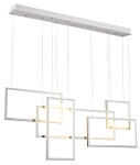 Biała podłużna wąska lampa geometryczna wisząca prostokąty Azzardo AZ2851 Quadratus LED 105W 3000K 120cm