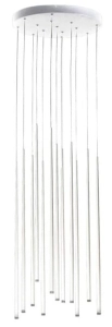 Lampa wisząca białe smukłe walce na okrągłej rozecie Azzardo AZ3421 Louise LED 36W 3000K 45cm