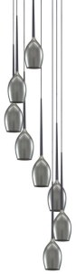 Długa lampa wisząca z dymnymi kloszaim do wysokich pomieszczeń Azzardo AZ2940 Izza 8xE14 51cm x 280cm
