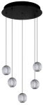 Lampa wisząca wielopunktowa czarna Azzardo AZ6017 Edem 5 Round LED 21W 3000K