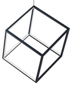 Czarna foremna lampa wisząca ledowa sześcian Azzardo AZ3183 Strange LED 80W 3000K 44cm