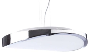 Lampa wisząca z okrąglym białym kloszem z dodatkami chromu Azzardo AZ0988 Circulo 4xE27 58cm