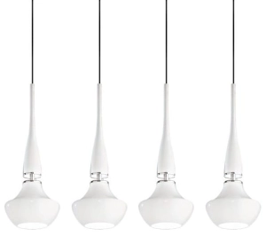 Podłużna biała lampa wisząca nad stół z dekoracyjnymi kloszami Azzardo AZ0884 Tasos 4xE14 80cm