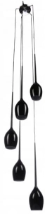 Czarna lampa wisząca z dekoracyjnymi kloszami łezkami Azzardo AZ0312 Izza 5xE14 13cm