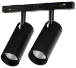 Czarny reflektor podwójny na szynoprzewód magnetyczny ściemnialny i na dwa obwody Azzardo AZ6253 Alfa 2Line Niko 2 LED 2x12W 3000/4000/6000K 24stopnie