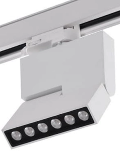 Biało czarny reflektor diodowy ruchomy na szynoprzewód 3-fazowy Azzardo AZ3490 3Line Leon LED 12W 3000K 360stopni