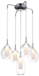 Lampa wisząca transparentne szklane klosze na chromowanej rozecie Azzardo AZ3076 Amber 5xG9
