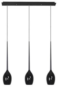 Czarna lampa wisząca z smukłymi kloszami na listwie nad stół Azzardo AZ2321 Izza 3xE14 78cm