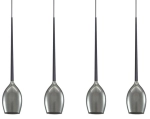 Czarna lampa wisząca z czterema dymnymi kloszami na listwie Azzardo AZ2938 Izza 4xE14 107cm
