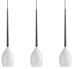 Czarna lampa wisząca z smukłymi białymi kloszami nad wyspę Azzardo AZ2320 Izza 3xE14 78cm