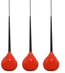 Czarna lampa wisząca z trzema czerwonymi kloszami Azzardo AZ1066 Aga 3xE14 62cm