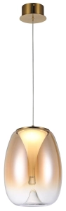 Lampa wisząca z kloszem szklanym mosiądz/bursztynowy Azzardo AZ6185 Pamela 27 LED 15W 3000K